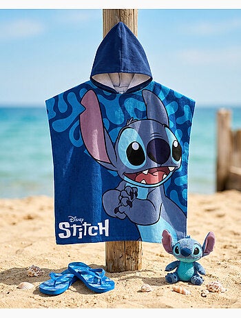 Poncho de Plage Disney Stitch 55x110cm – Capuche – 100% Polyester
