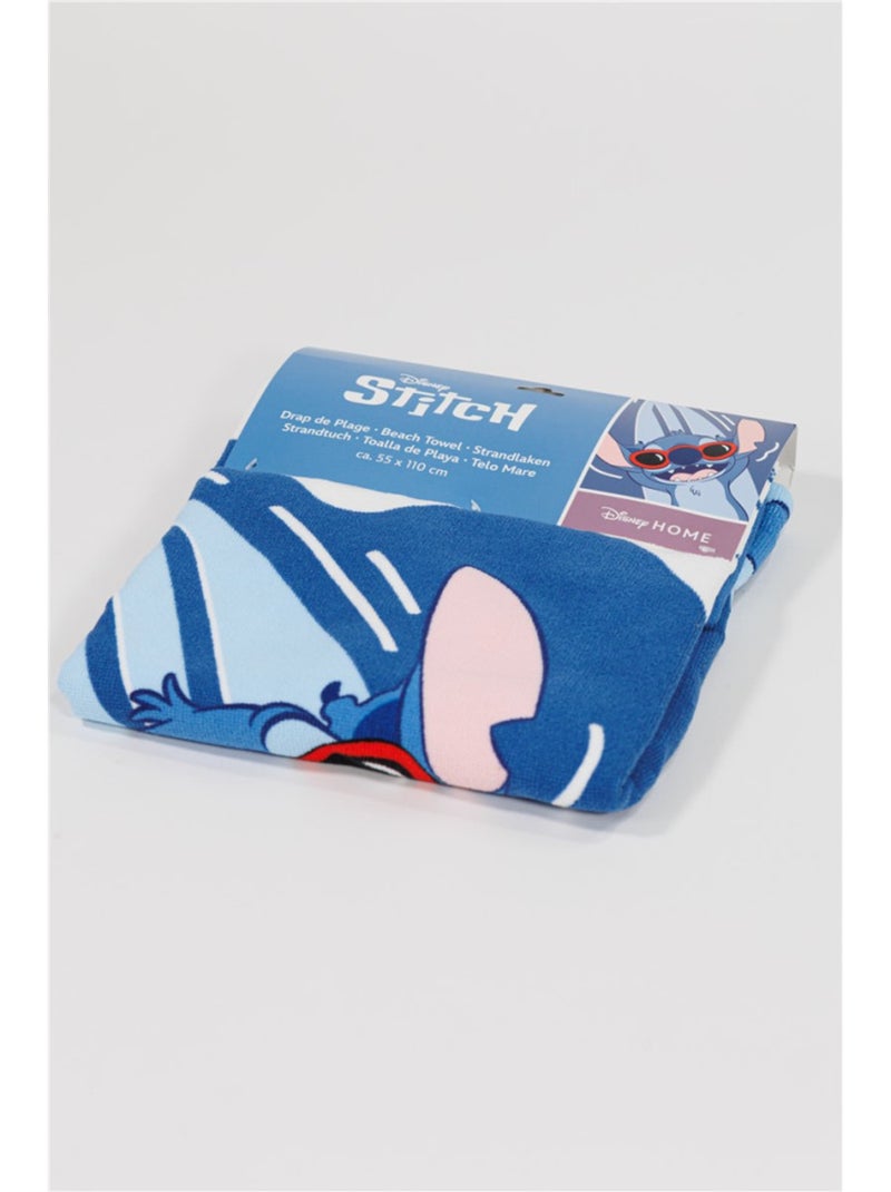 Poncho de Plage Disney Stitch 55x110cm – Surf Vagues Bleu – Capuche – 100% Polyester Noir Bleu - Kiabi