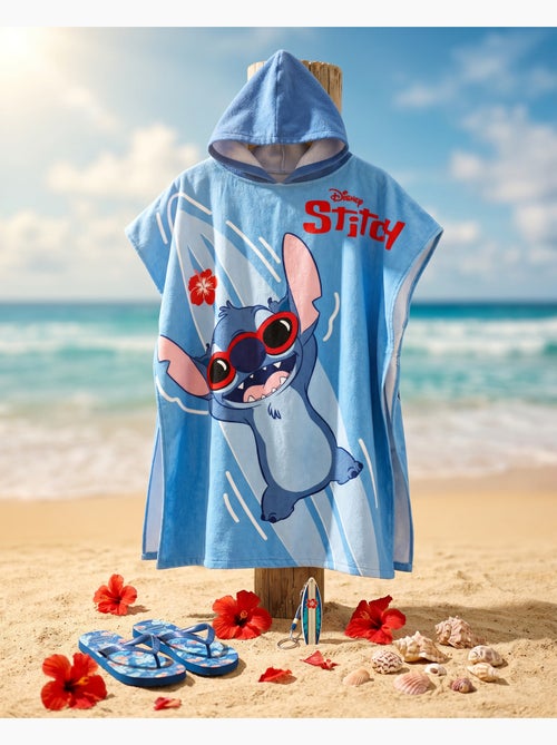 Poncho de Plage Disney Stitch Surf 55x110cm – Vagues Bleu Hibiscus Rouge – Capuche – 100% Polyester - Kiabi Poncho de Plage Disney Stitch Surf 55x110cm – Vagues Bleu Hibiscus Rouge – Capuche – 100% Polyester - Kiabi