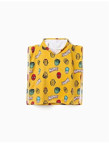 Poncho de plage en coton à capuche et motif Marvel