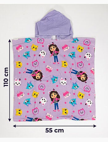 Poncho de Plage Gabby's Dollhouse 55x110cm – Capuche – 100% Polyester – Licence Officielle