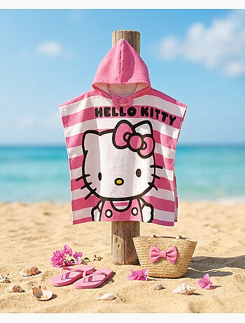Poncho de Plage Hello Kitty 60x120cm – 100% Polyester