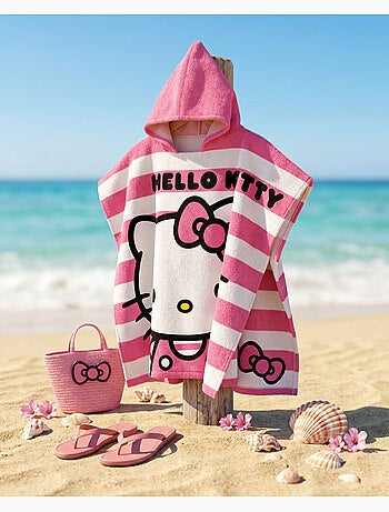 Poncho de Plage Hello Kitty 60x120cm – 100% Polyester