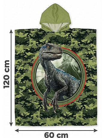 Poncho de Plage Jurassic World 60x120cm – Capuche – 100% Coton – Licence Officielle
