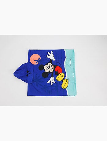 Poncho de Plage Mickey Mouse Disney 55x110cm – Capuche Oreilles – 100% Polyester – Licence Officiell