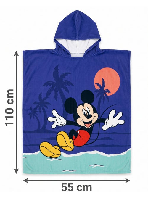 Poncho de Plage Mickey Mouse Disney 55x110cm – Capuche Oreilles – 100% Polyester – Licence Officiell - Kiabi Poncho de Plage Mickey Mouse Disney 55x110cm – Capuche Oreilles – 100% Polyester – Licence Officiell - Kiabi