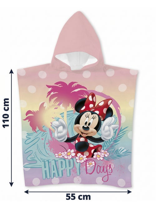 Poncho de Plage Minnie Mouse Happy Days 55x110cm – Pastel Rose – Capuche – 100% Polyester – Licence - Kiabi Poncho de Plage Minnie Mouse Happy Days 55x110cm – Pastel Rose – Capuche – 100% Polyester – Licence - Kiabi