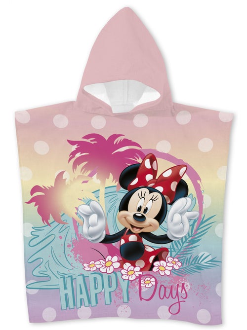 Poncho de Plage Minnie Mouse Happy Days 55x110cm – Pastel Rose – Capuche – 100% Polyester – Licence - Kiabi Poncho de Plage Minnie Mouse Happy Days 55x110cm – Pastel Rose – Capuche – 100% Polyester – Licence - Kiabi