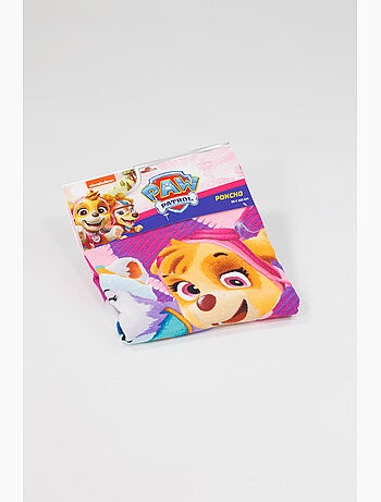 Poncho de Plage PAW Patrol Skye Everest 55x110cm – Rose Fuchsia – Capuche Pointue – 100% Polyester –