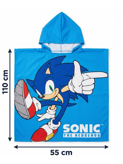 Poncho de Plage Sonic the Hedgehog 55x110cm – Capuche Pointe – 100% Polyester – Licence Officielle S - Kiabi Poncho de Plage Sonic the Hedgehog 55x110cm – Capuche Pointe – 100% Polyester – Licence Officielle S - Kiabi