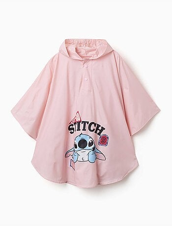 Poncho de pluie à capuche avec imprimé Stitch