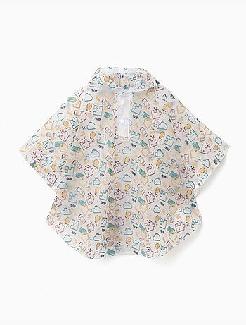 Poncho de pluie avec capuche et imprimé