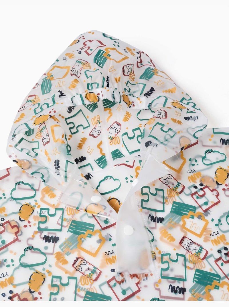 Poncho de pluie avec capuche et imprimé Jaune - Kiabi