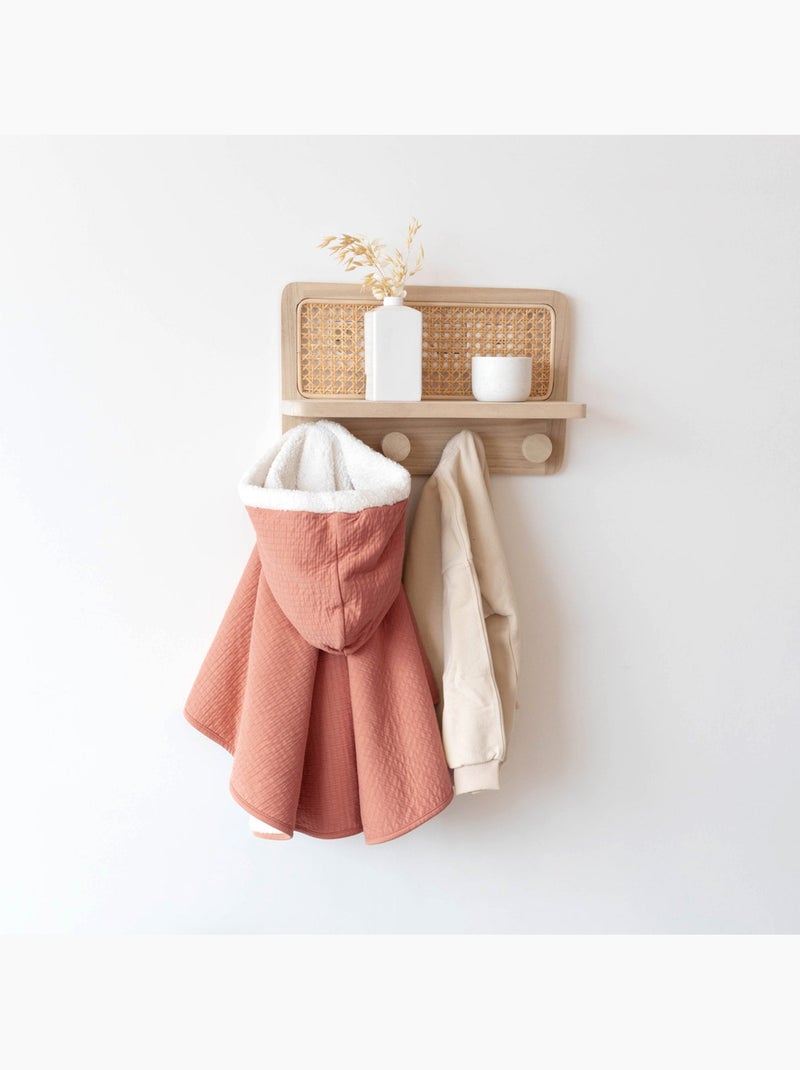 Poncho de voyage - Pady tetra jersey - teddy Parme - Kiabi