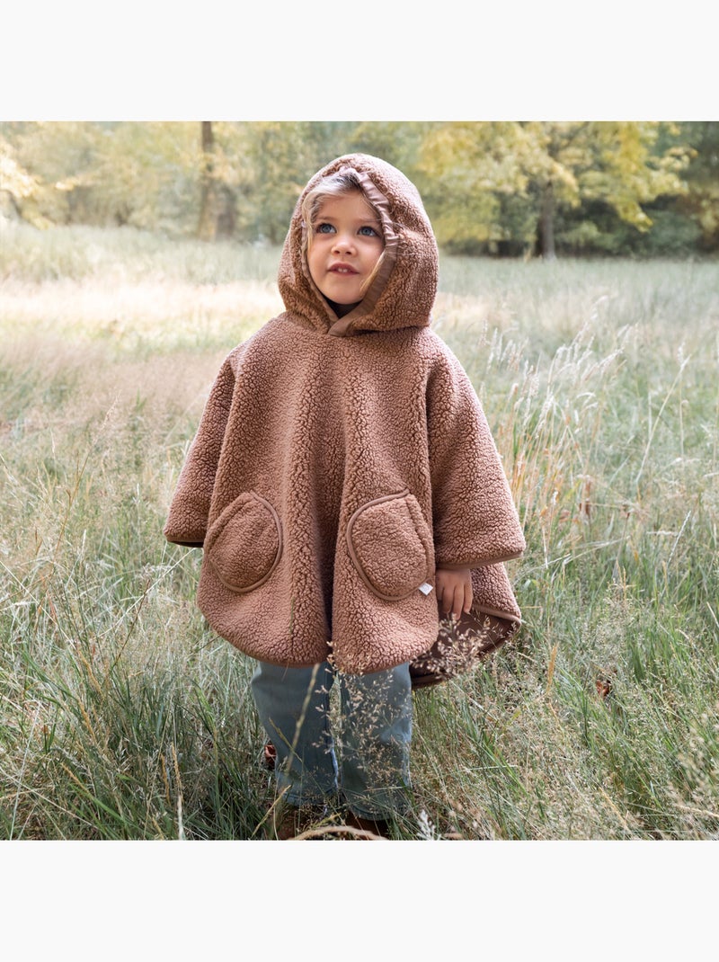 Poncho de voyage - Teddy douillet Marron - Kiabi