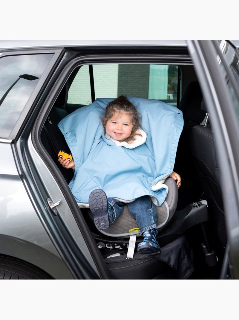 Poncho de voyage bébé pour siège auto - au chaud sous la pluie Bleu turquoise - Kiabi