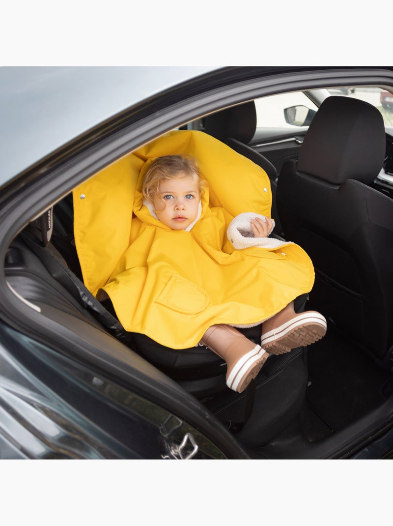 Poncho de voyage bébé pour siège auto - au chaud sous la pluie Jaune lumière - Kiabi