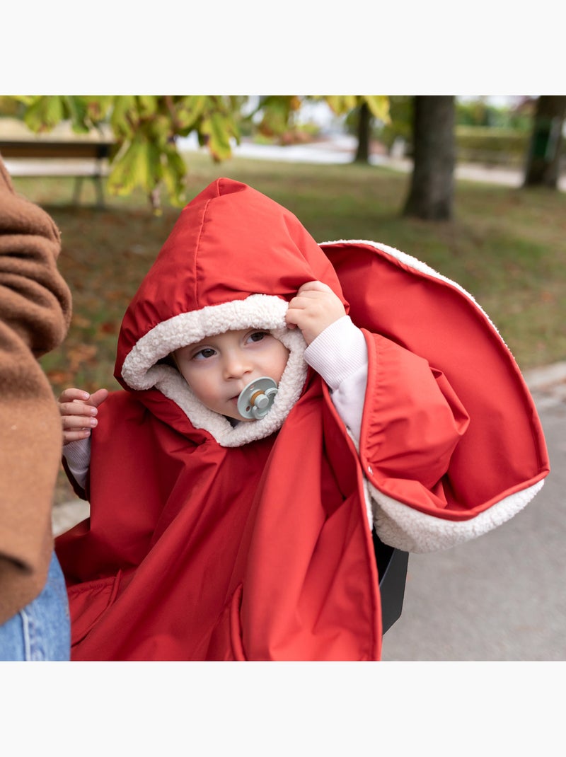 Poncho de voyage bébé pour siège auto - au chaud sous la pluie Rouge carmin - Kiabi