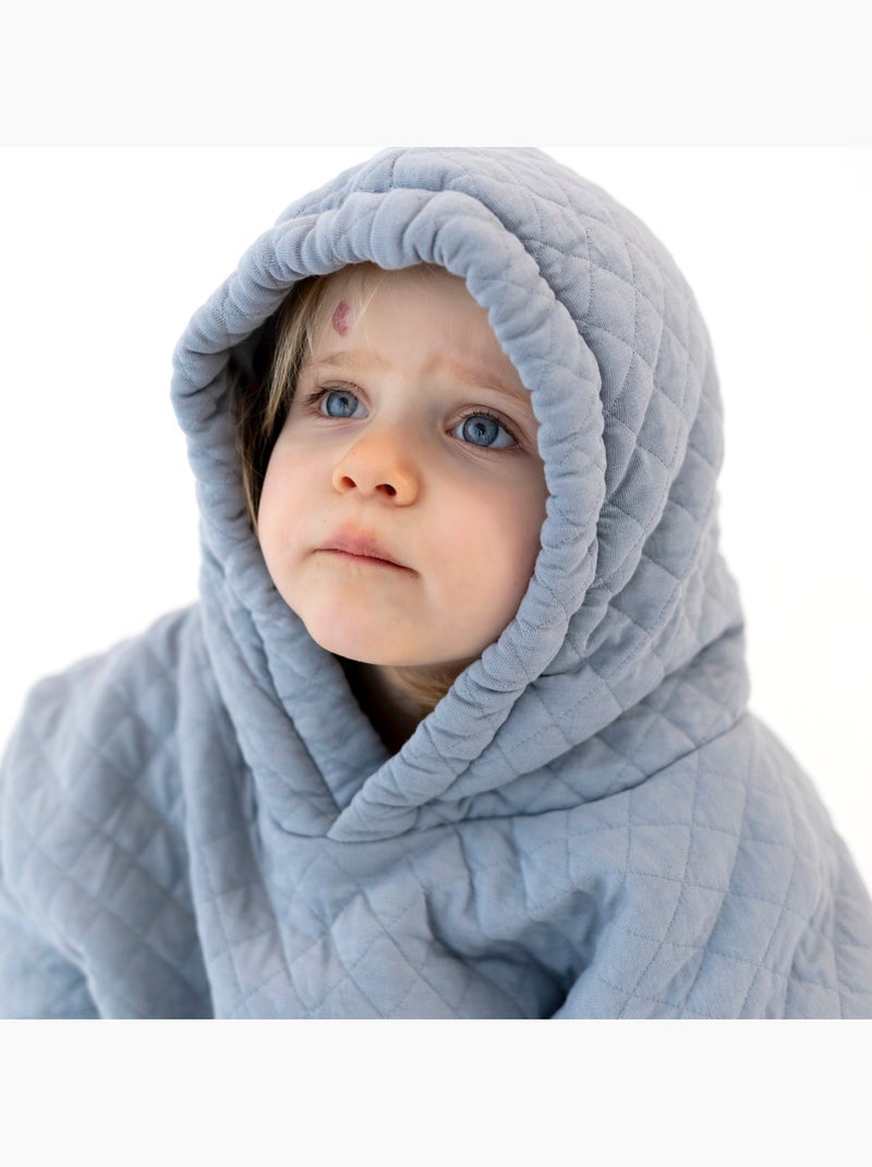 Poncho de voyage bébé pour siège auto - matelassé mi saison Bleu gris - Kiabi