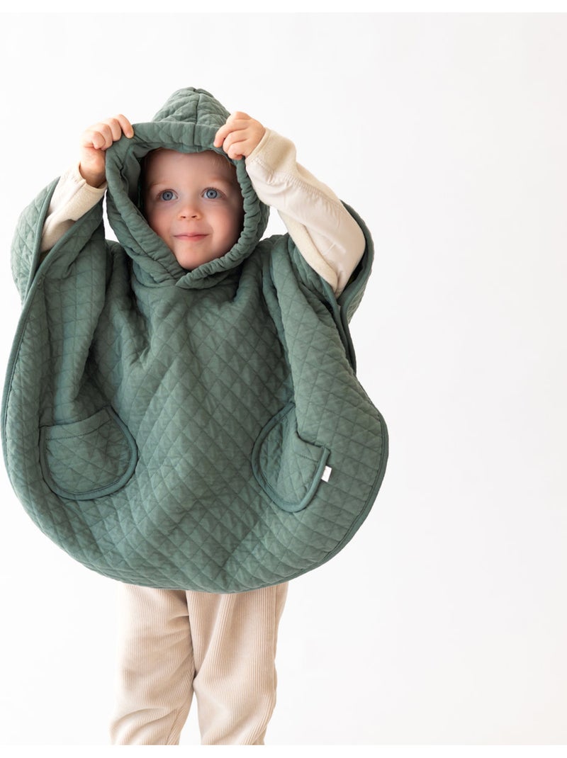 Poncho de voyage bébé pour siège auto - matelassé mi saison Vert - Kiabi