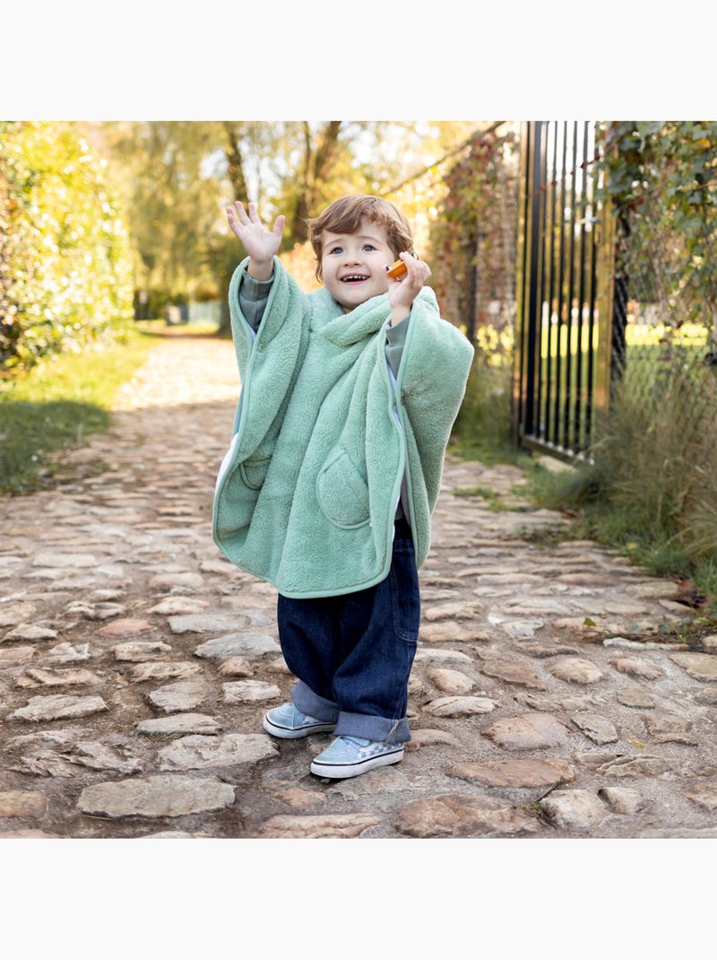 Poncho de voyage bébé pour siège auto - moelleux douceur Vert Sauge - Kiabi