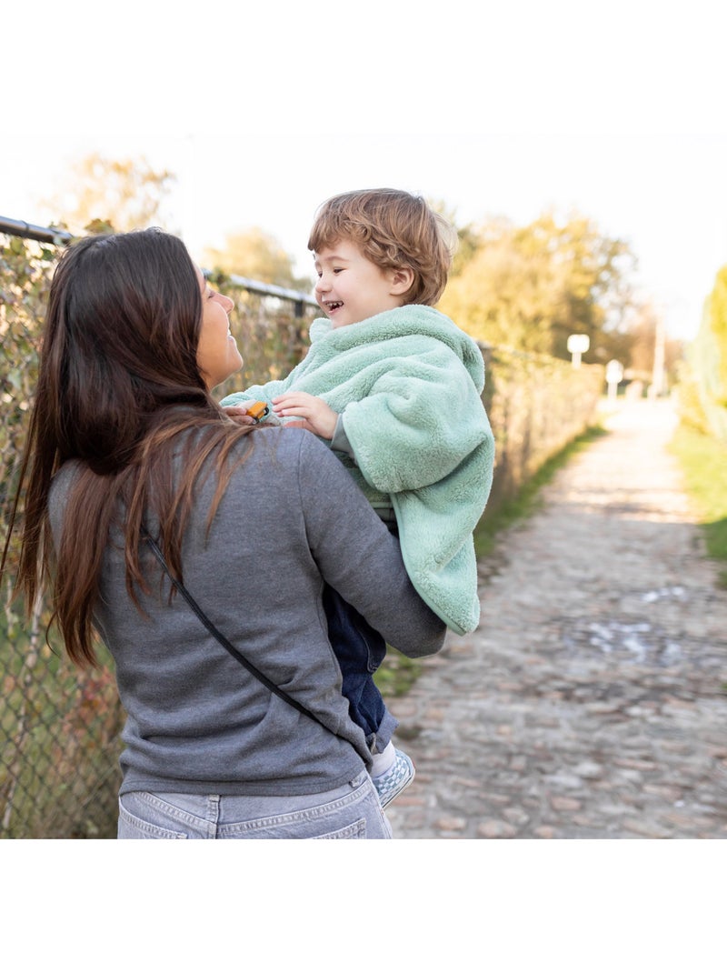 Poncho de voyage bébé pour siège auto - moelleux douceur Vert Sauge - Kiabi