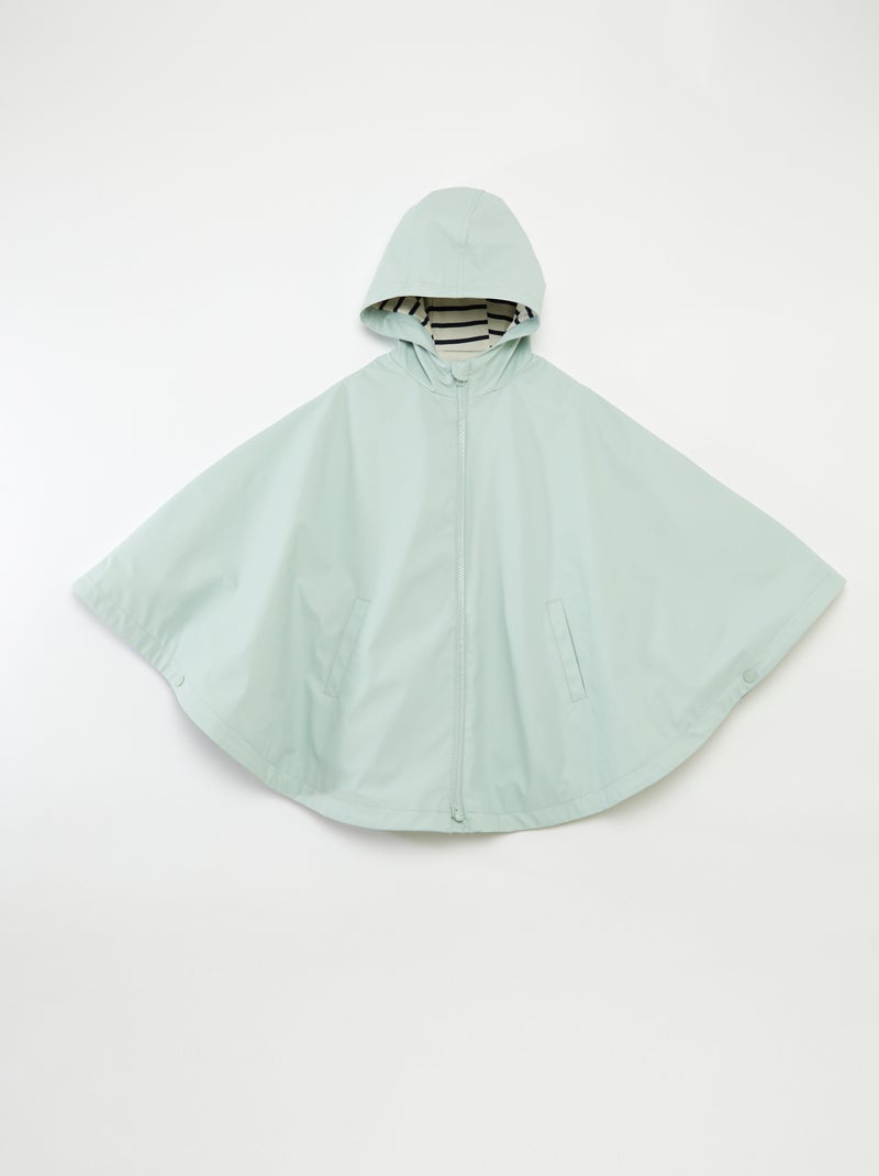 Poncho en matière gomme à capuche - collection facile à enfiler Vert - Kiabi