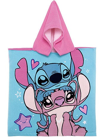 Poncho en microfibre Lilo & Stitch avec capuche, 50 x 50 cm