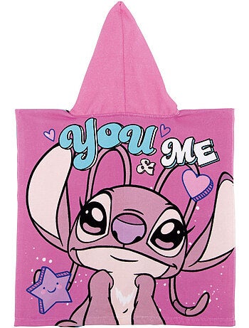 Poncho en microfibre Lilo & Stitch avec capuche, 50 x 50 cm
