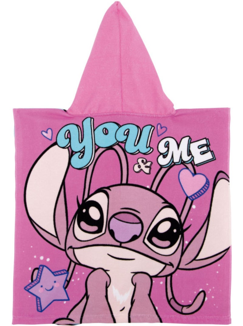 Poncho en microfibre Lilo & Stitch avec capuche, 50 x 50 cm Bleu - Kiabi