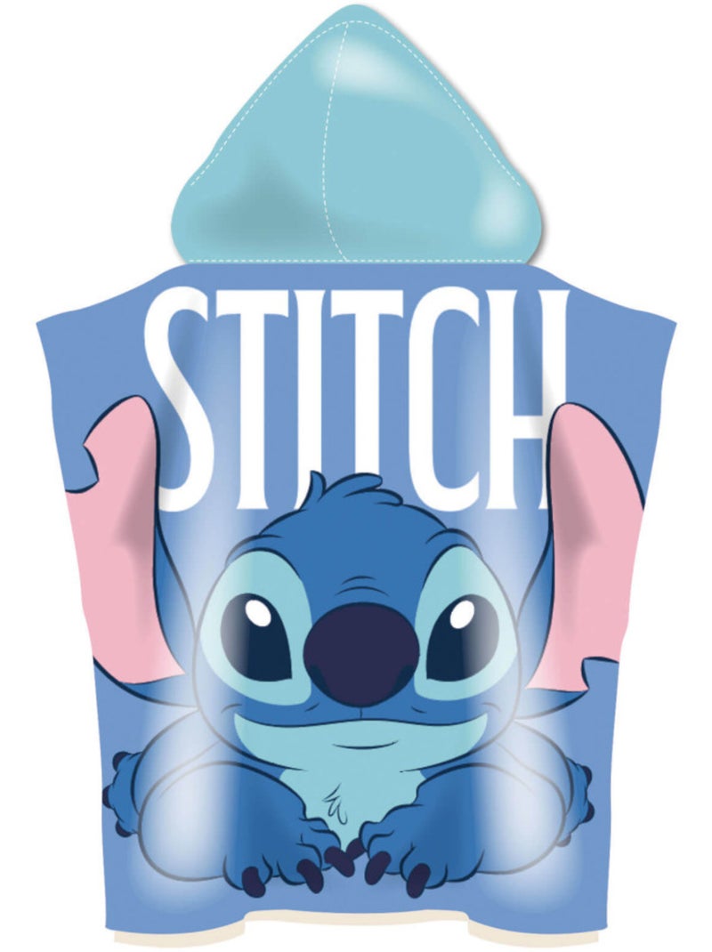 Poncho en microfibre Lilo & Stitch avec capuche, 50 x 50 cm Bleu - Kiabi