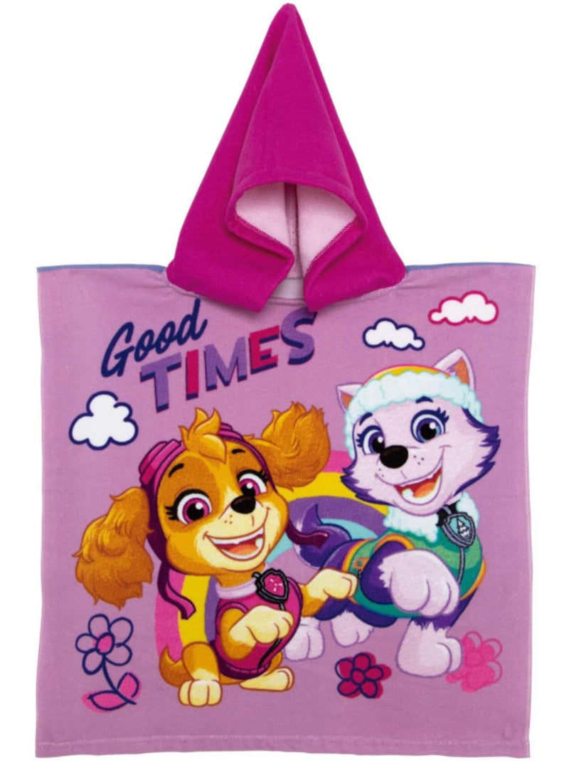 Poncho en microfibre Pat' Patrouille avec capuche, 50 x 50 cm Rose - Kiabi