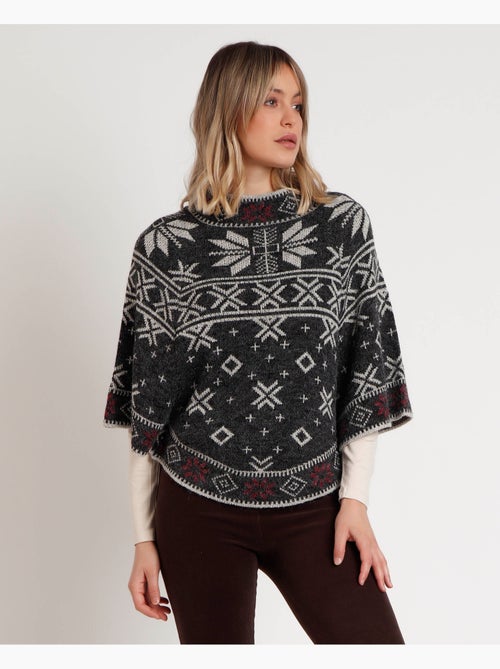 Poncho en tricot à bordure de neige ADMAS pour femme - Kiabi Poncho en tricot à bordure de neige ADMAS pour femme - Kiabi