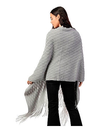 Poncho en tricot ouvert pour femme ADMAS avec boutons et élégance tricotée