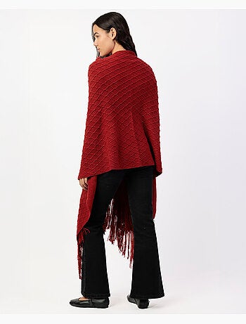 Poncho en tricot ouvert pour femme ADMAS avec boutons et élégance tricotée