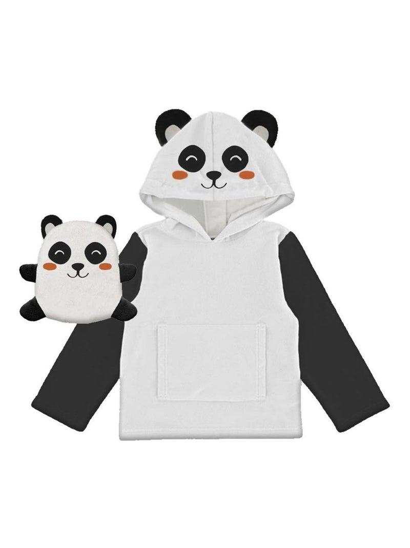 Poncho enfant 60x95 cm PANDA, par Soleil d'Ocre Blanc - Kiabi