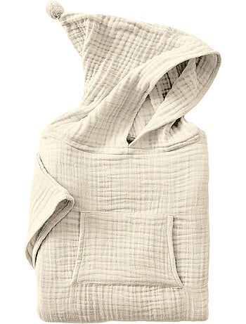 Poncho enfant avec capuche - quadruple gaze de coton 220 g/m² – gaïa