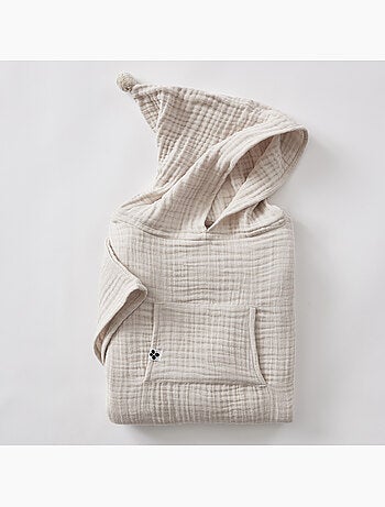 Poncho enfant avec capuche - Quadruple gaze de coton 220 g/m² – Gaïa