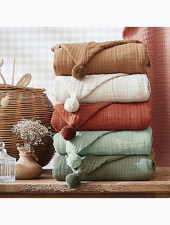 Poncho enfant avec capuche - Quadruple gaze de coton 220 g/m² – Gaïa