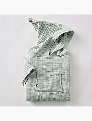Poncho enfant avec capuche - Quadruple gaze de coton 220 g/m² – Gaïa