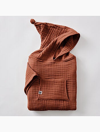 Poncho enfant avec capuche - Quadruple gaze de coton 220 g/m² – Gaïa