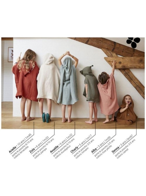 Poncho enfant avec capuche - quadruple gaze de coton 220 g/m² – gaïa - Kiabi Poncho enfant avec capuche - quadruple gaze de coton 220 g/m² – gaïa - Kiabi