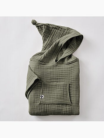 Poncho enfant avec capuche - quadruple gaze de coton 220 g/m² – gaïa