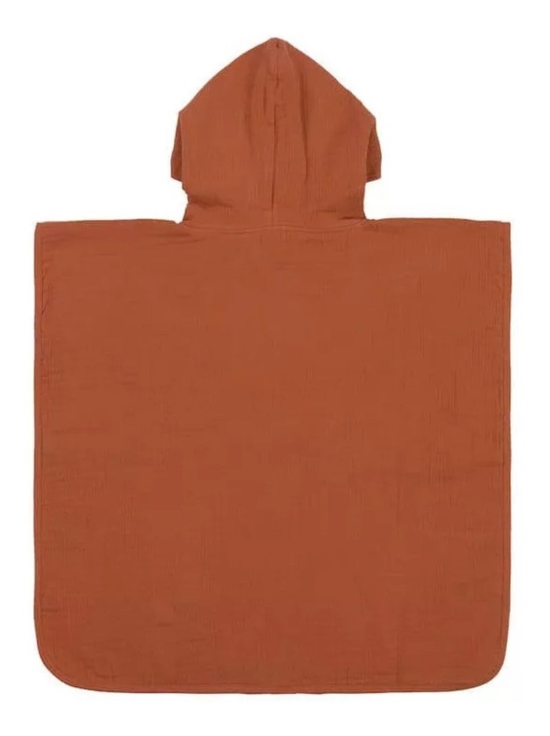 Poncho Enfant Gaze de coton PROMO LINGE Terracotta - Kiabi