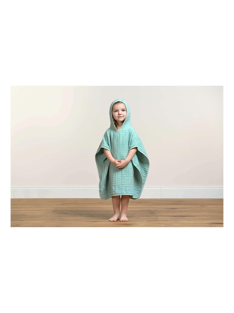 Poncho Enfant Gaze de coton PROMO LINGE Vert Sauge - Kiabi
