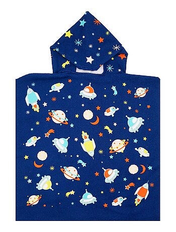 Poncho enfant microfibre Bleu 60x60 250g/m² - Poncho Galaxy