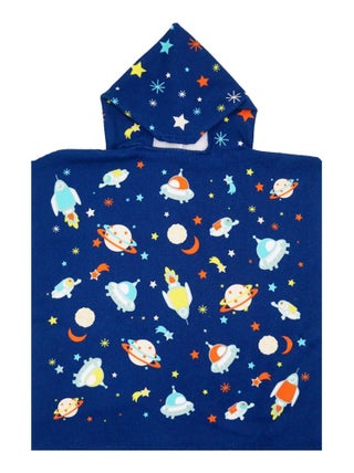 Poncho enfant microfibre Bleu 60x60 250g/m² - Poncho Galaxy