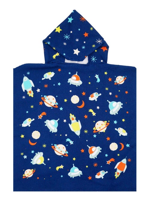 Poncho enfant microfibre Bleu 60x60 250g/m² - Poncho Galaxy - Kiabi