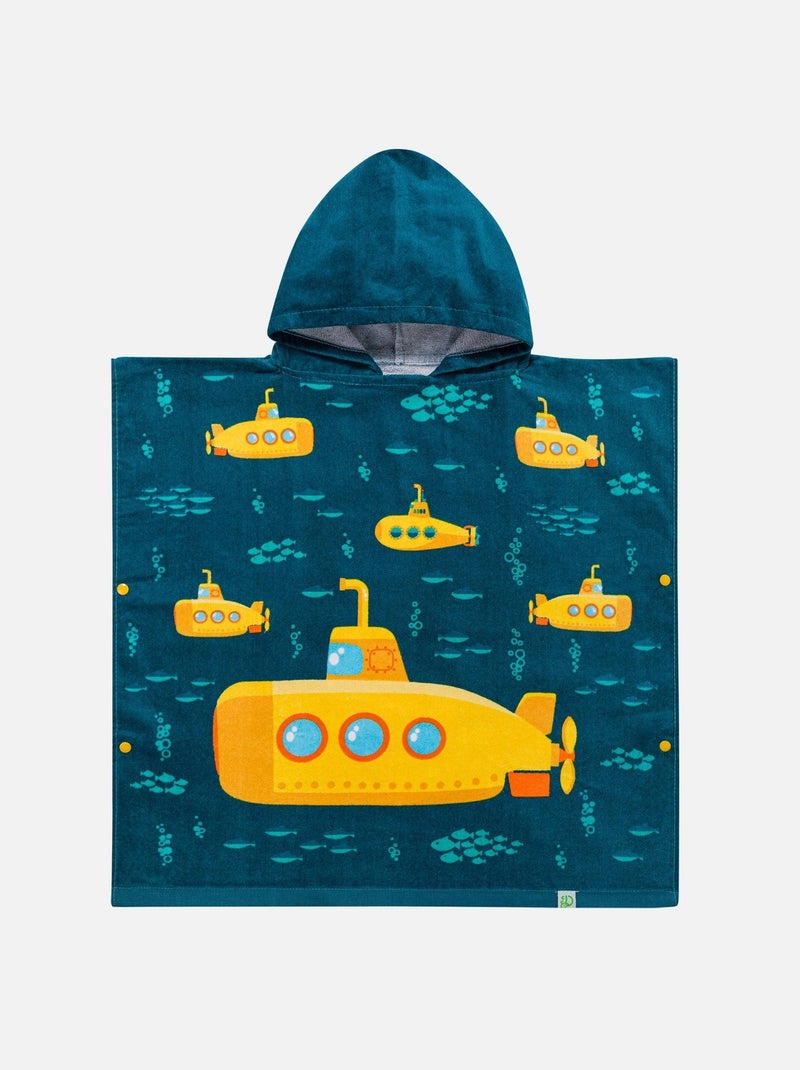 Poncho Éponge à Capuche Enfants Sous-marin Jaune (120x60cm) Bleu Bleu - Kiabi