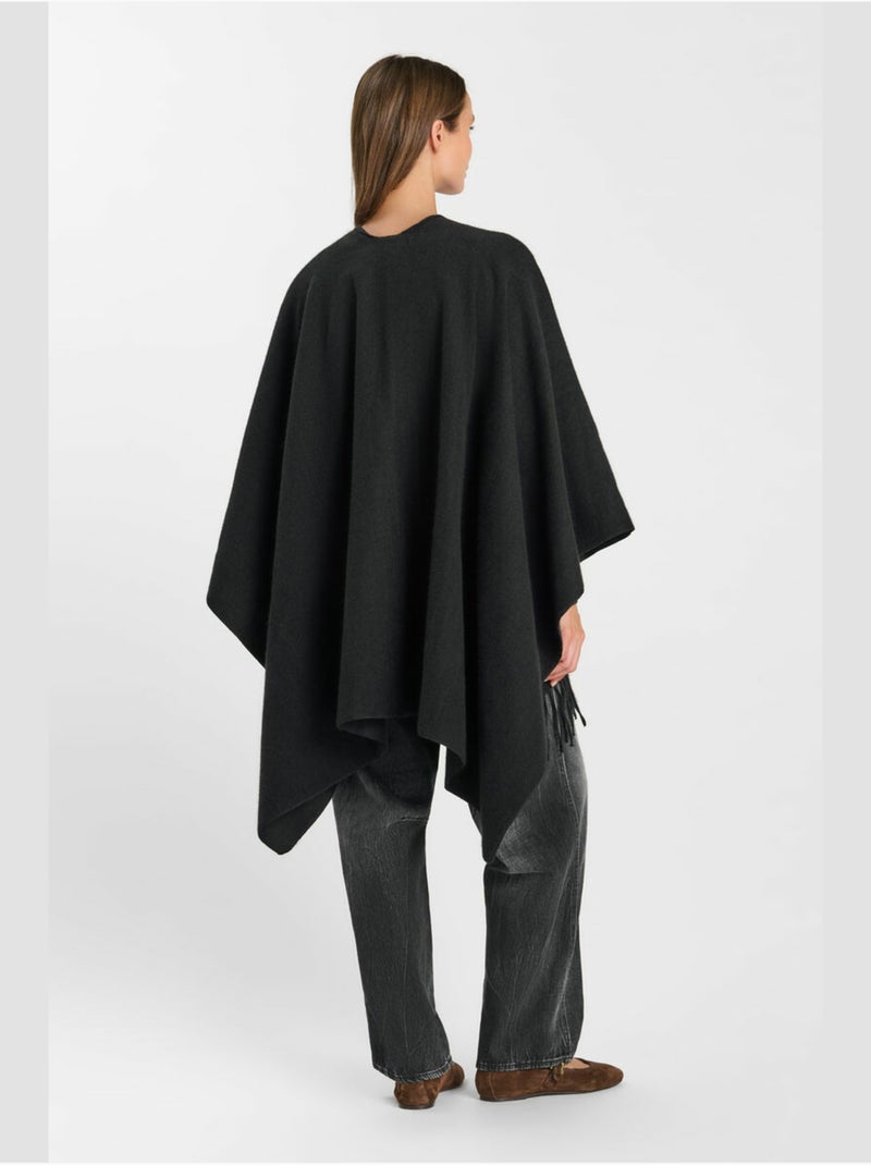 Poncho eter 'le temps des cerises' Noir - Kiabi